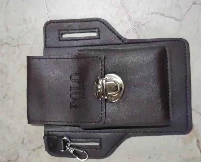 Multipurpose PU Leather Mobile Pouch with Belt Loop - TRENZY CART