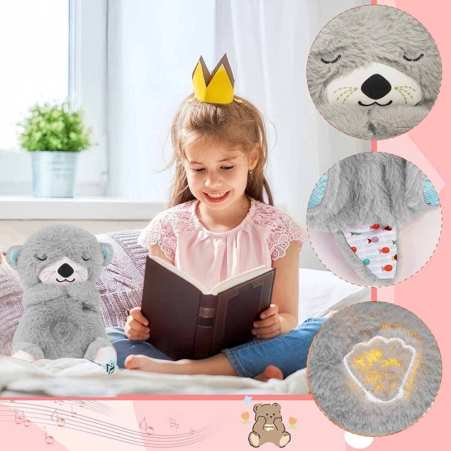 Breathing Teddy Bear with Soothing Music, Comfort Plush - TRENZY CART