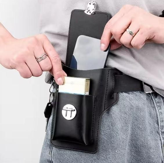 Multipurpose PU Leather Mobile Pouch with Belt Loop - TRENZY CART