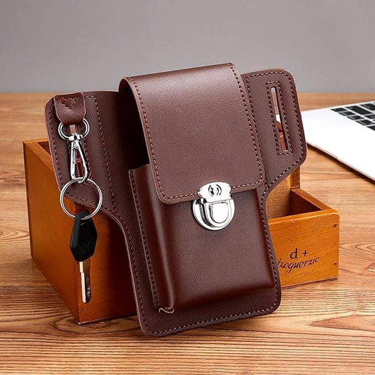 Multipurpose PU Leather Mobile Pouch with Belt Loop - TRENZY CART