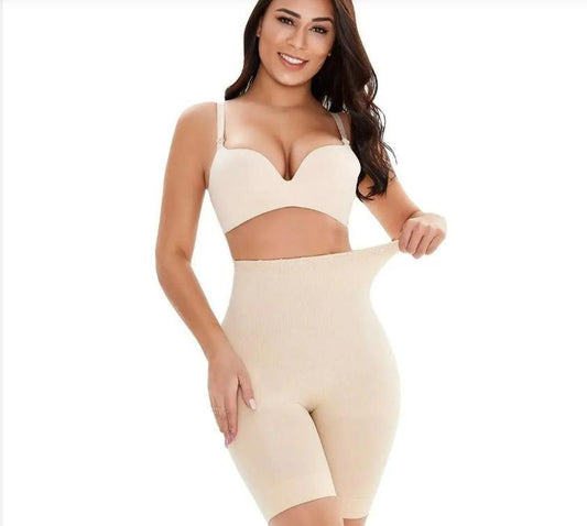 Tummy Tucker Women's High Waist with Anti Rolling Strips Shapewear for Women, Tummy Shaper Comfortable Seamless Shapewear Beige - TRENZY CART