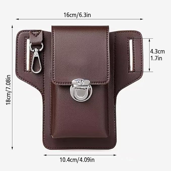 Multipurpose PU Leather Mobile Pouch with Belt Loop - TRENZY CART