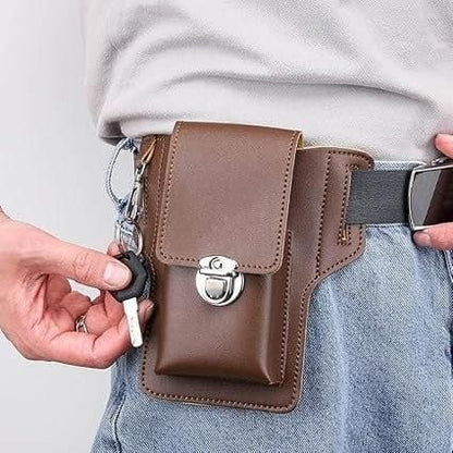 Multipurpose PU Leather Mobile Pouch with Belt Loop - TRENZY CART