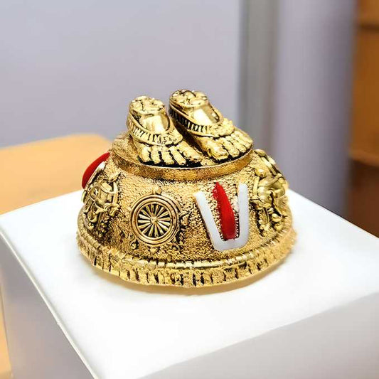 Gold Plated Antique Lord Balaji Charan Paduka - TRENZY CART